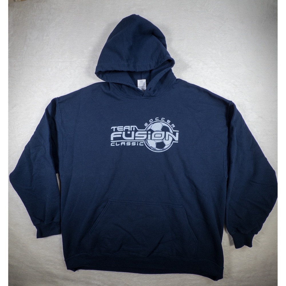 Team Fusion Class Soccer Hoodie Adult Size 2XL Navy Blue Pullover